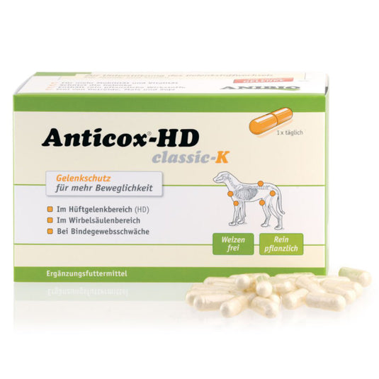 Anibio Anticox HD kan anbefales til ældre hunde og hunde med slidgigt.