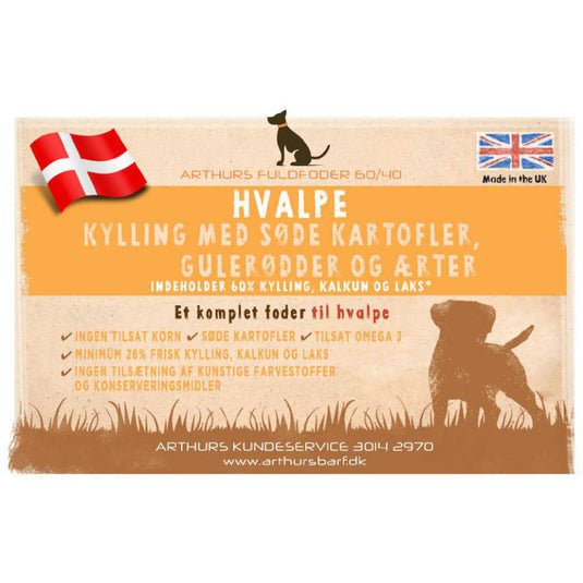 Hvalpe foder af bedste kvalitet. Helt uden tilsætningsstoffer, korn, majs, ris.