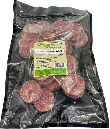 Medaljon Kylling Gourmet Fuldfoder Barf fra Arthurs Barf i Hørsholm. Kylling